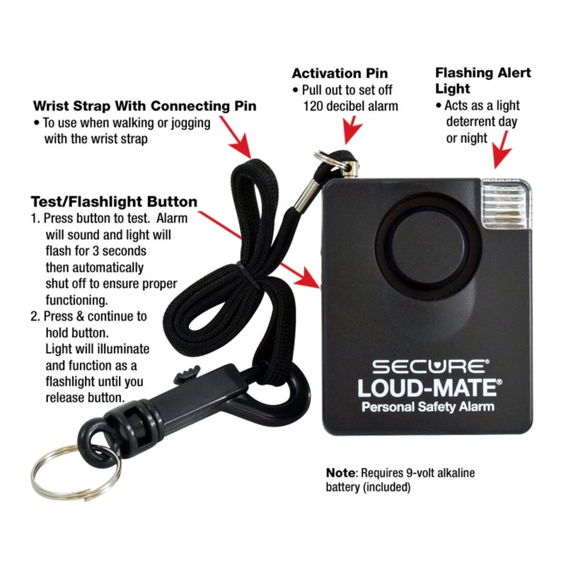 Secure Safety Solutions SLM-99 Loud-Mate Emergency Alert Panic Alarm for Personal and Protection Against Attackers Mugging Robbery - Image 2