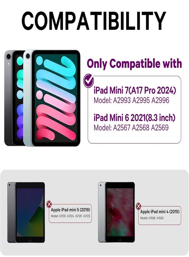 GreenLaw جراب لوحة مفاتيح GreenLaw لجهاز iPad mini 7 (2024) وMini 6 (2021) مقاس 8.3 بوصة، لوحة لمس ذكية، إضاءة خلفية بسبعة ألوان، قابل لإعادة الشحن عبر منفذ Type-C، جراب لوحة مفاتيح قابل للدوران 360 درجة لجهاز iPad mini من الجيل السابع/السادس، لون ذهبي وردي - Image 2