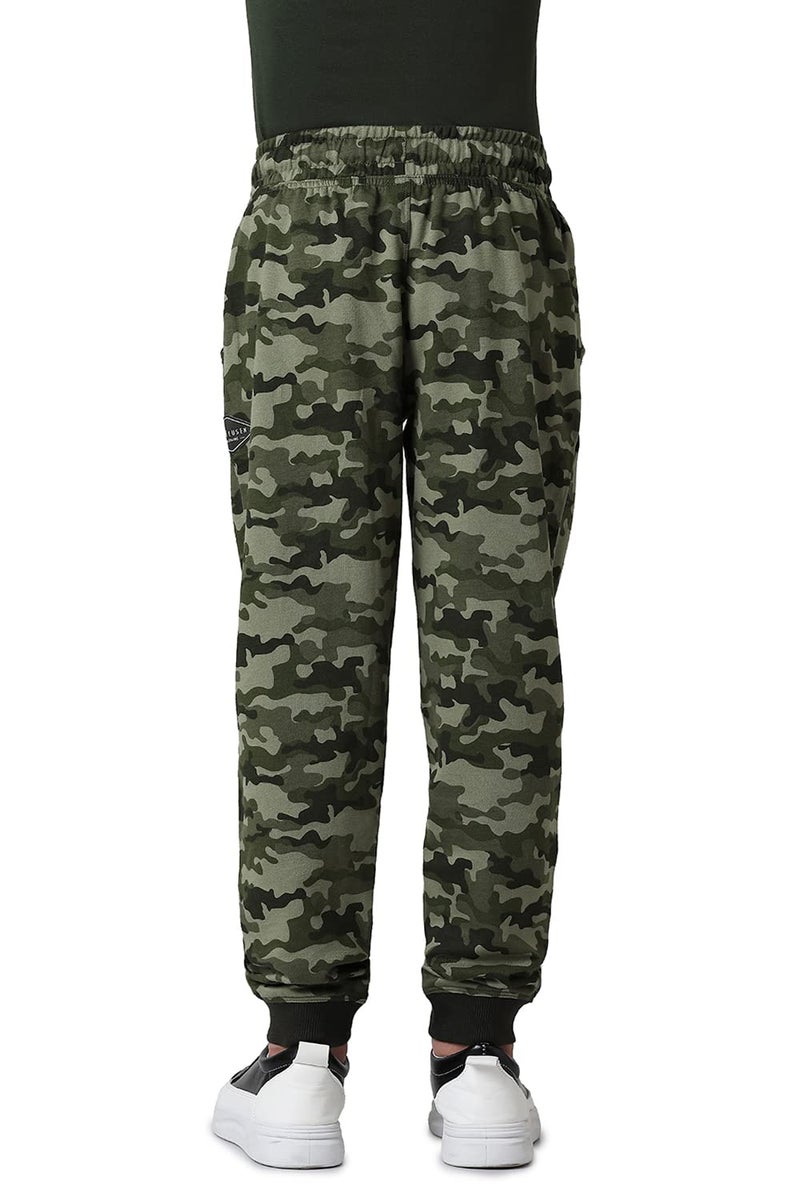 Van Heusen Boys Regular Fit Joggers - Cotton Terry Blend - Smart Tech, Easy Stain Release, Anti Stat, Ultra Soft, Moisture Wicking_52401_Oil Green Combo_11-12 Years - Image 5