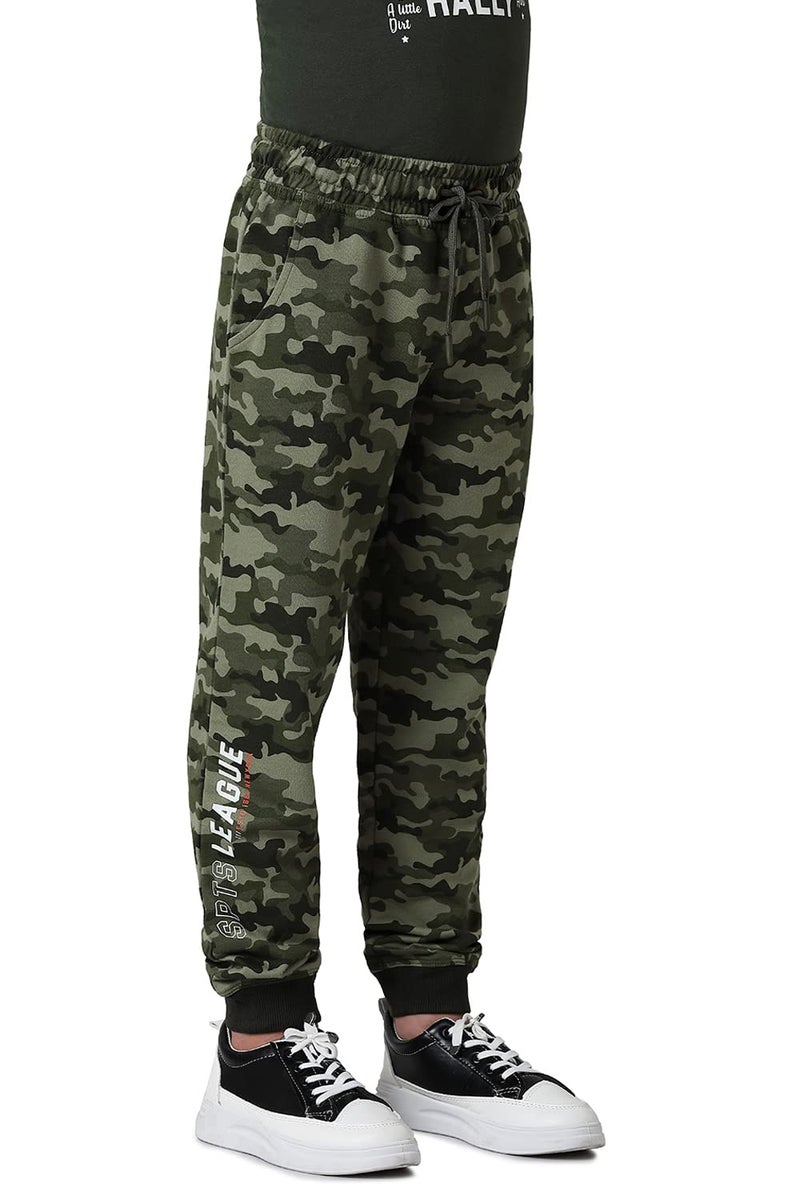 Van Heusen Boys Regular Fit Joggers - Cotton Terry Blend - Smart Tech, Easy Stain Release, Anti Stat, Ultra Soft, Moisture Wicking_52401_Oil Green Combo_11-12 Years - Image 4