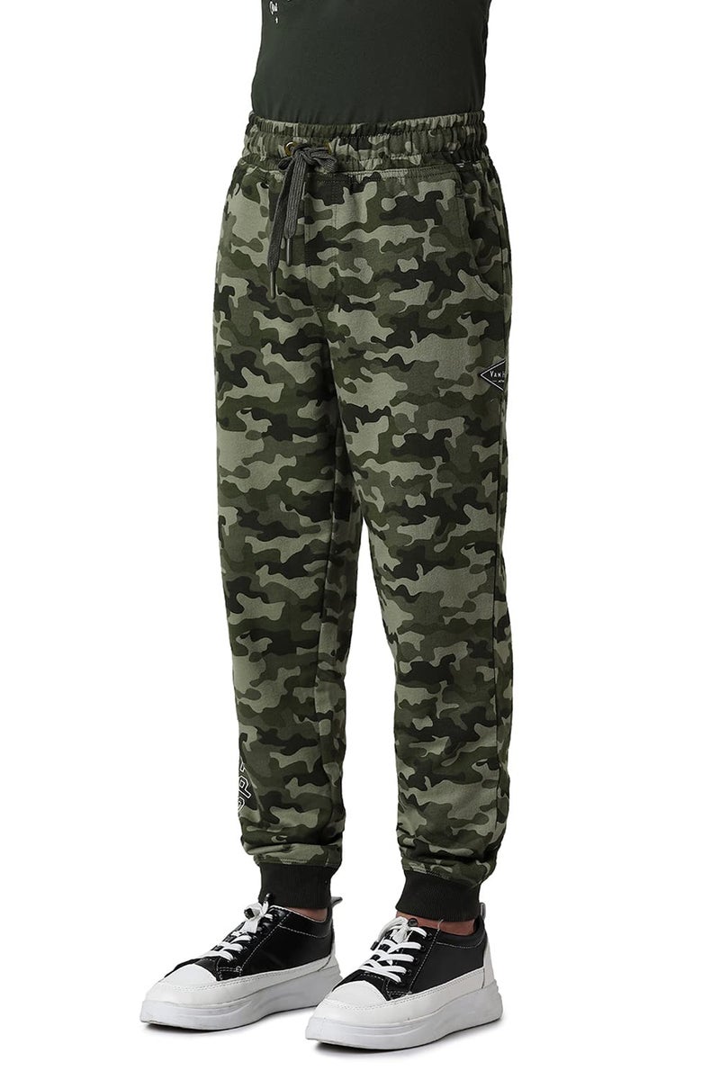 Van Heusen Boys Regular Fit Joggers - Cotton Terry Blend - Smart Tech, Easy Stain Release, Anti Stat, Ultra Soft, Moisture Wicking_52401_Oil Green Combo_11-12 Years - Image 3