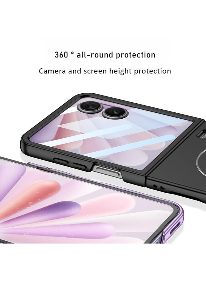 general Case Compatible with Honor Magic V Flip 2 Cover with High-definition Tempered Film + Wireless Charging, Hinge Magnetic Anti Shock and Anti Fall Cover for Honor Magic V Flip 2 - Image 4