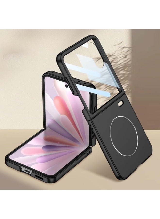 general Case Compatible with Honor Magic V Flip 2 Cover with High-definition Tempered Film + Wireless Charging, Hinge Magnetic Anti Shock and Anti Fall Cover for Honor Magic V Flip 2 - Image 1