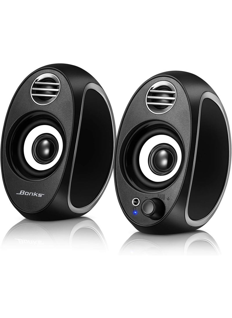 BONKS - Computer Speakers for Desktop, PC Powered Speaker, USB Powered Monitor Speakers for Computer/TV/Laptop/Gaming (10W) - Image 1