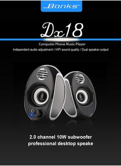 BONKS Computer Speakers for Desktop, PC Powered Speaker, USB Powered Monitor Speakers for Computer/TV/Laptop/Gaming (10W)  - Image 2