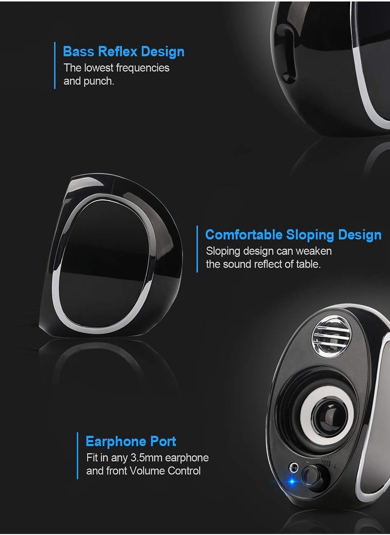 BONKS - Computer Speakers for Desktop, PC Powered Speaker, USB Powered Monitor Speakers for Computer/TV/Laptop/Gaming (10W) - Image 1