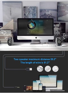 BONKS Computer Speakers for Desktop, PC Powered Speaker, USB Powered Monitor Speakers for Computer/TV/Laptop/Gaming (10W)  - Image 5