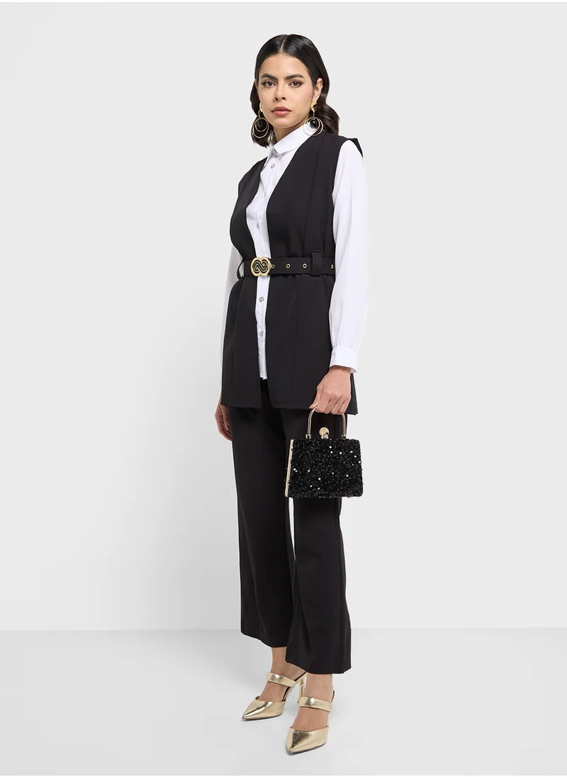 Khizana Sleeveless Blazer & Pant Set