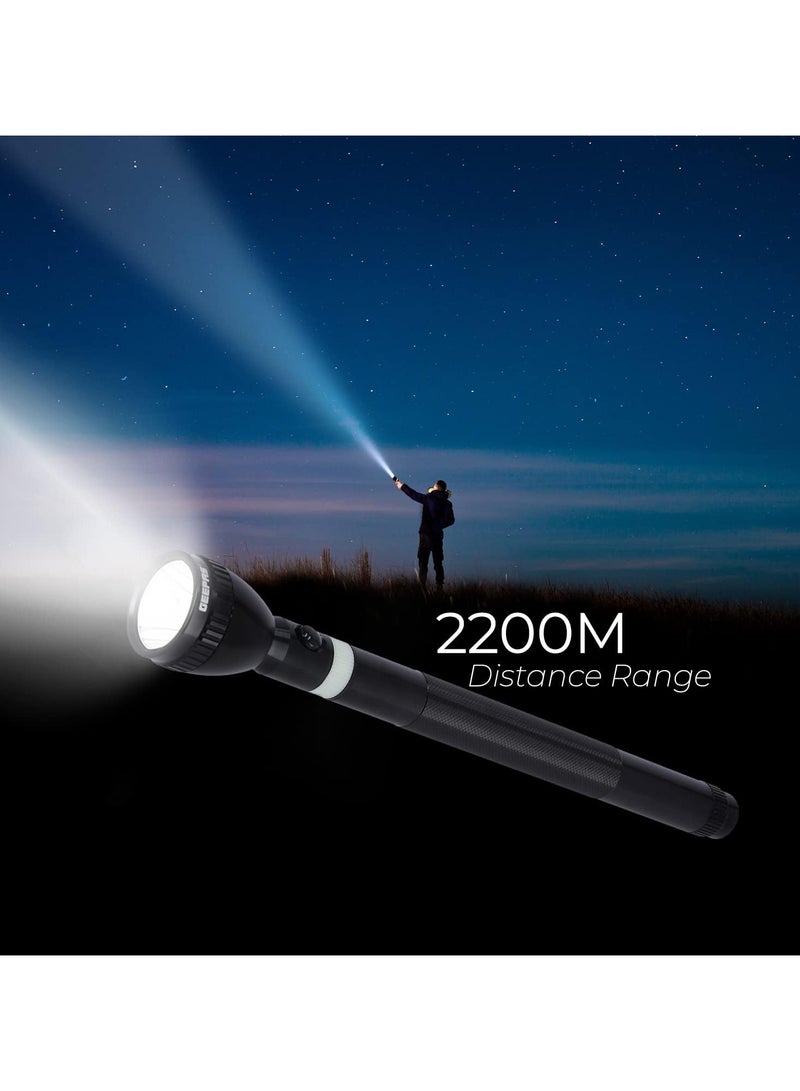 GEEPAS Geepas Rechargeable LED Flashlight Torch for Outdoor Activities, 357 mm Size  - Image 2