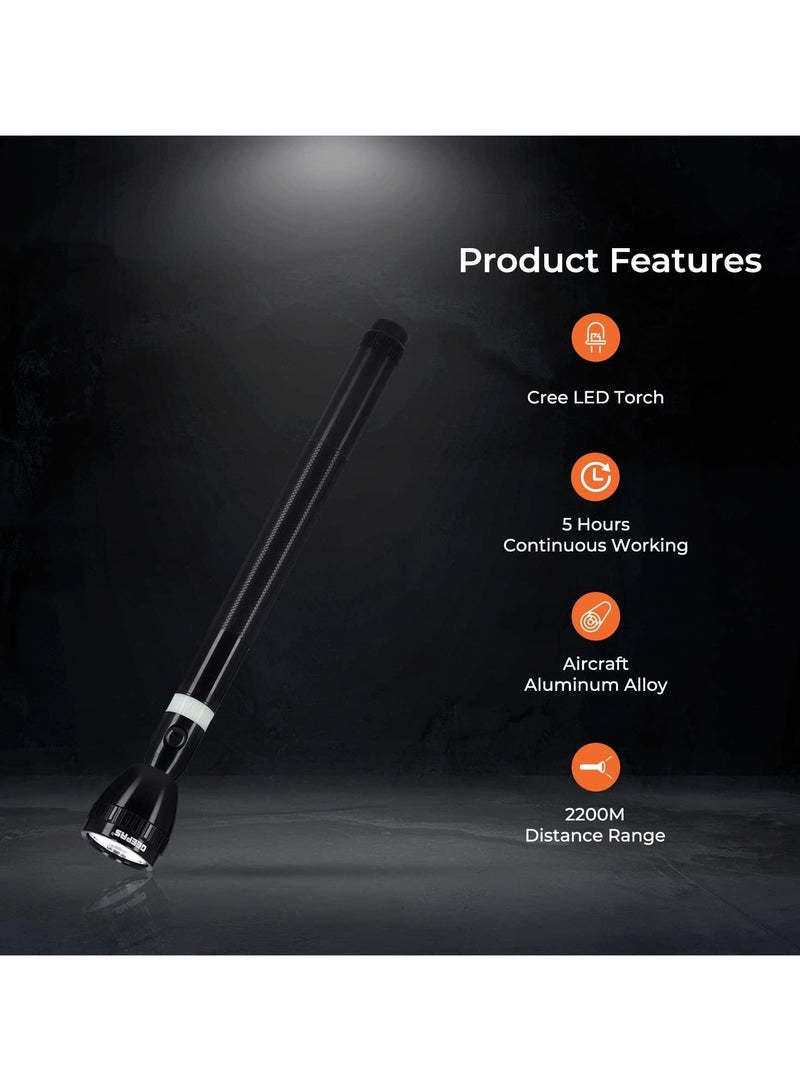 GEEPAS Geepas Rechargeable LED Flashlight Torch for Outdoor Activities, 357 mm Size  - Image 4