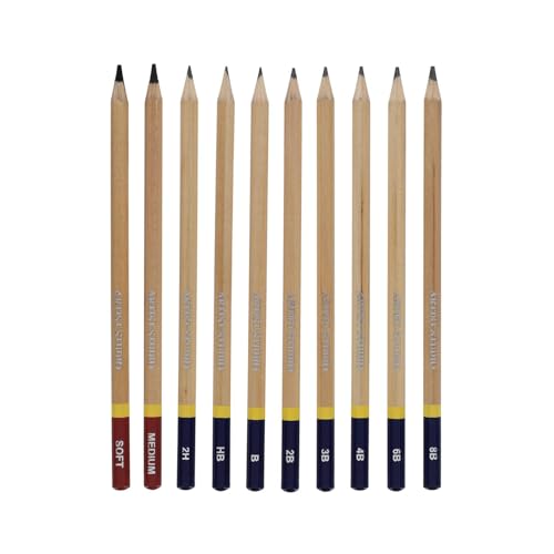 PRO ART 3077 10-Piece Dry Media Pencil Set,Black - Image 5
