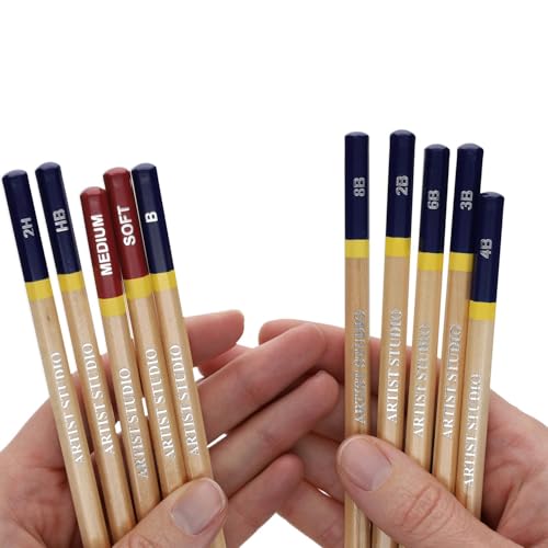 PRO ART 3077 10-Piece Dry Media Pencil Set,Black - Image 4