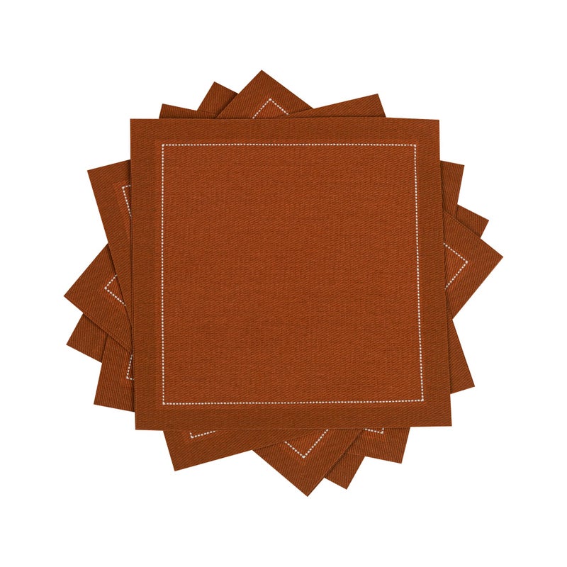Five Star Napkins Luxury Cotton Cloth Cocktail Napkins - Bar Napkins, Party Napkins, Beverage Napkins, Events, Holiday, Wedding, Birthday, Parties - 4.5" x 4.5" - Disposable (50 x) Caramel - Image 3