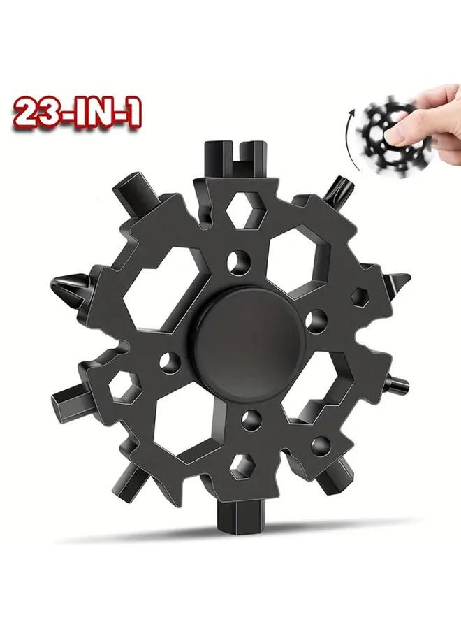 23 في 1 أداة متعددة على شكل رقاقة ثلج فضية مع مفك وجع هدية للرجال - Image 2