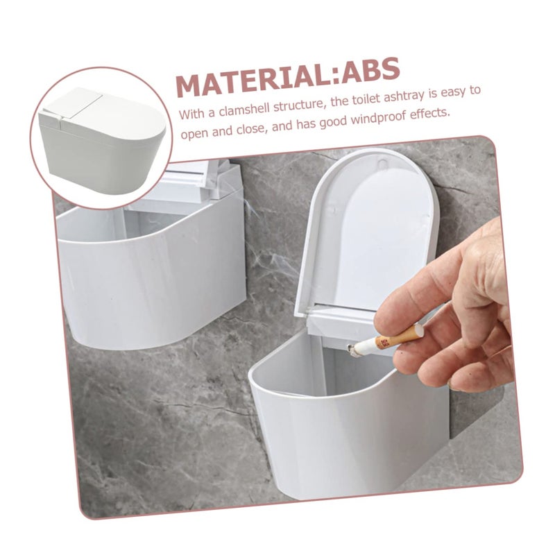Wall Mounted Toilet Shaped Ashtray Windproof Mini Ash Holder Bathroom Container - Image 5