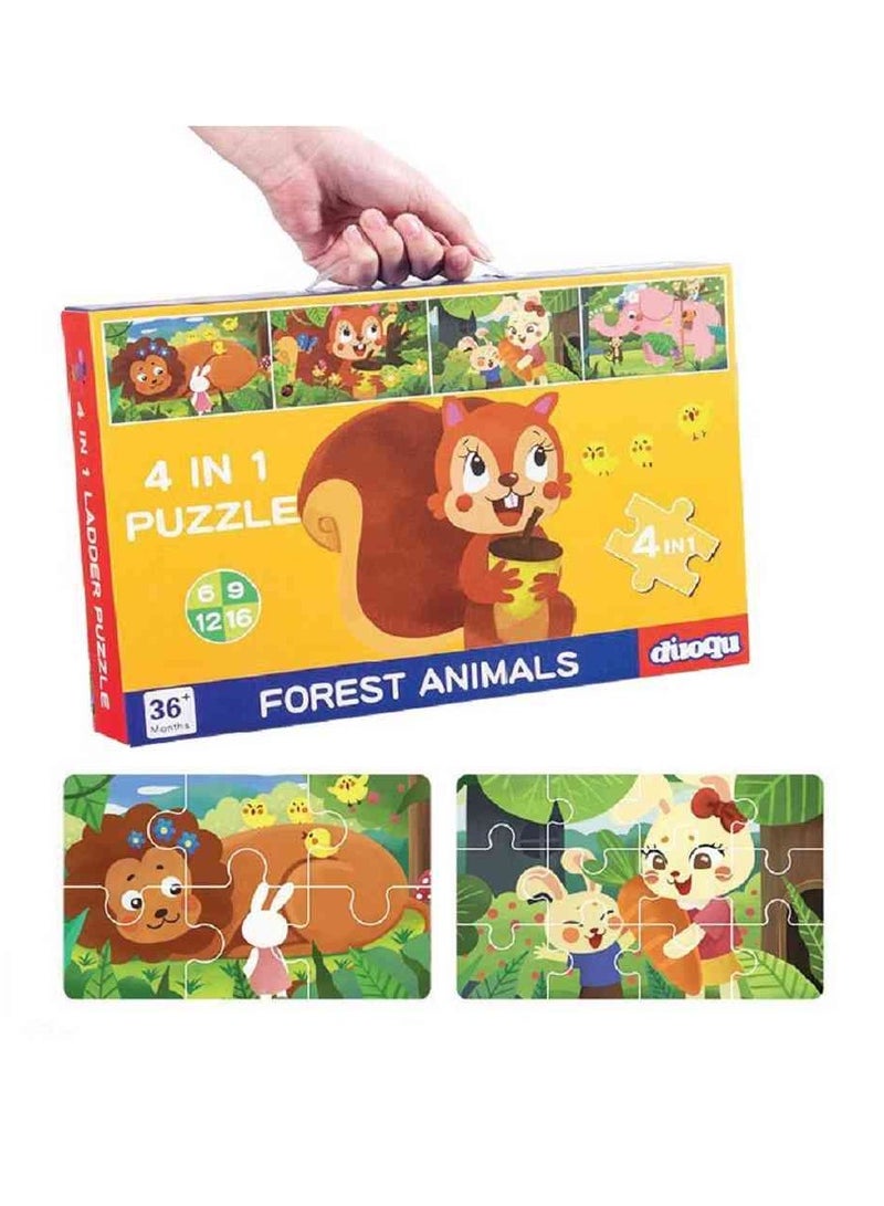 UKR 4-in-1 Animal Forest Matching Puzzle – 43-Piece Jigsaw for Toddlers & Preschool Kids | Educational Early Learning Toy | Animal & Nature Themed Puzzle for Brain Development - Image 3