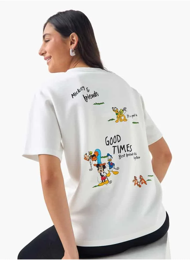 اس بي كاركترز Mickey Mouse and Friends Print T-shirt with Short Sleeves