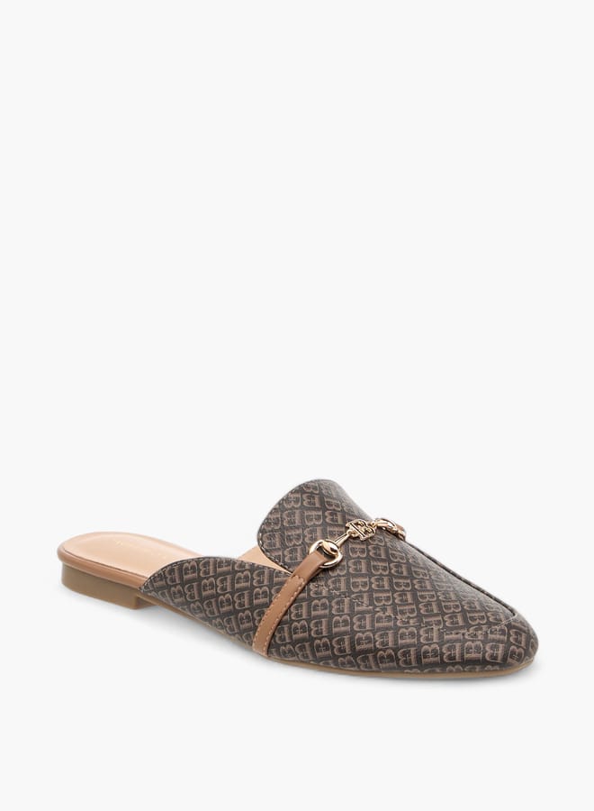 Flora Bella By Shoexpress Women Monogram Print Slip-On Mules  - Image 2