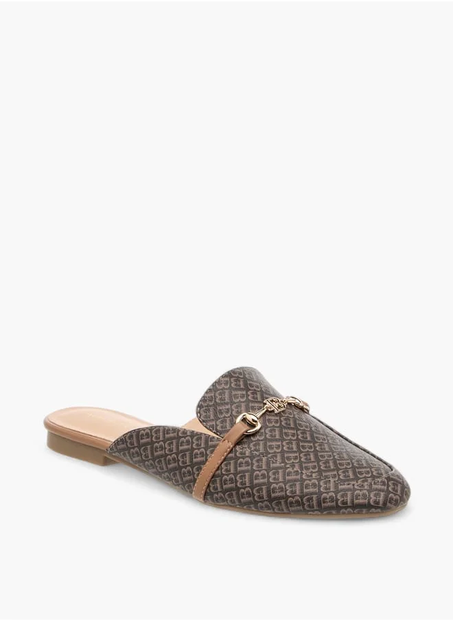 فلورا بيلا من شو إكسبرس Women Monogram Print Slip-On Mules