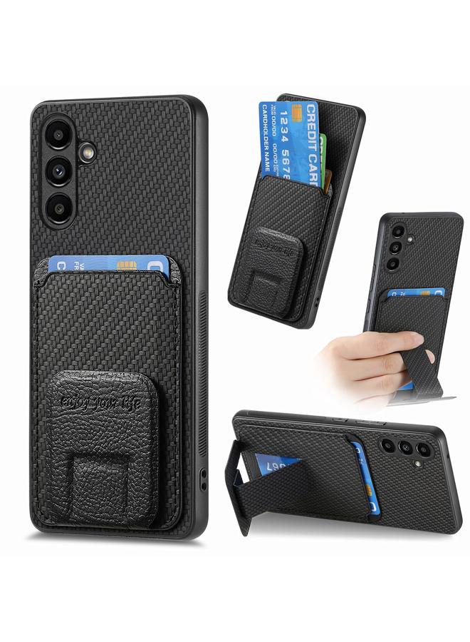 erorex Case For Samsung Galaxy A05s Carbon Fiber Card Bag Fold Stand Phone Case - Image 1