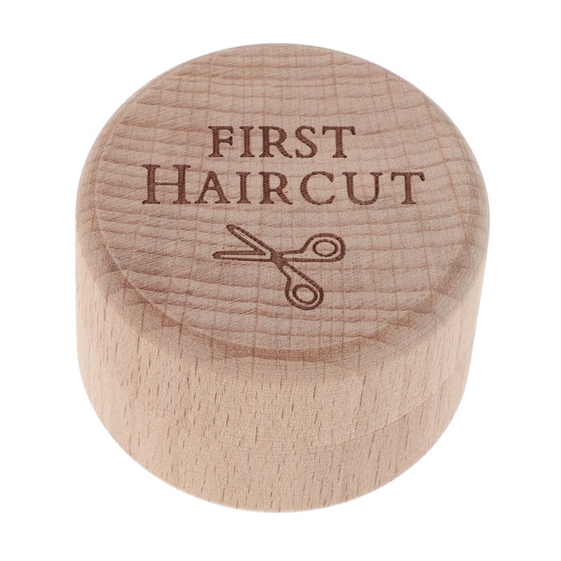 Beige Wood Baby Keepsake Box Natural Hair Memorial Storage - Image 4