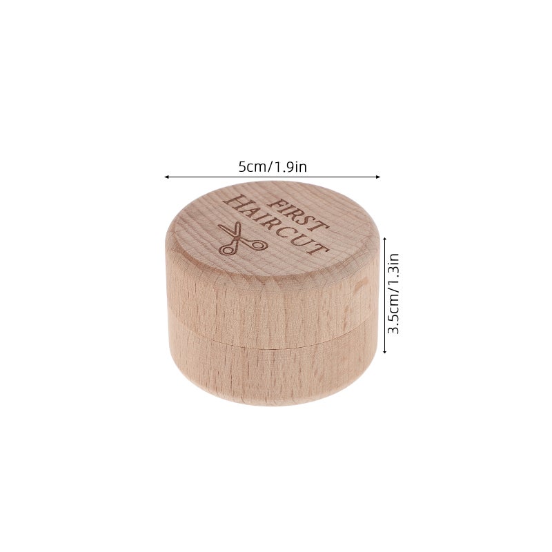 Beige Wood Baby Keepsake Box Natural Hair Memorial Storage - Image 2