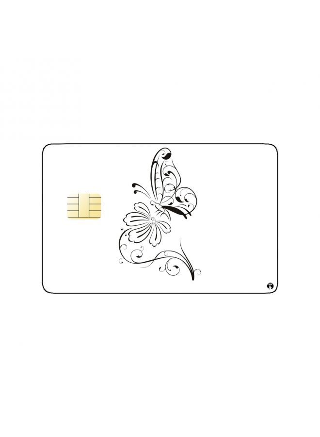 RKN PRINTED BANK CARD STICKER Aesthetic Butterfly Drawing With Roses - Image 1