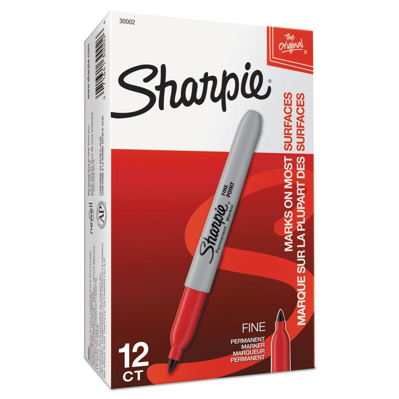 Sharpie 30002 Fine Point Permanent Marker Red Dozen - Image 5