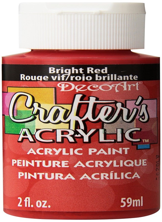DecoArt Crafter's Acrylic Paint, 2-Ounce, Bright Red - Image 1