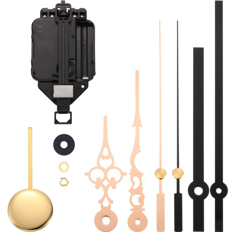 Hicarer Hicarer Quartz Pendulum Clock Movement DIY Movement Kits with 2 Pairs Hands and Pendulum 