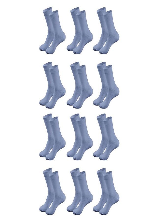 MUKHAKSH (Pack of 12 Pairs = 24 School Socks Boys Cotton Lycra Grey Calf Length School Socks