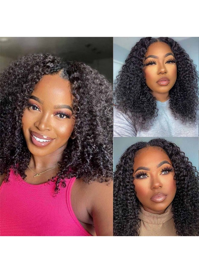 DOMISO V Part Wig Human Hair Glueless Upgrade U Part Human Hair Wig 180% Density Kinky Curly Wigs For Women No Leave Out No Glue Beginner Friendly 9A Brazilian Virgin Hair Natural Color 20 Inch  - Image 1