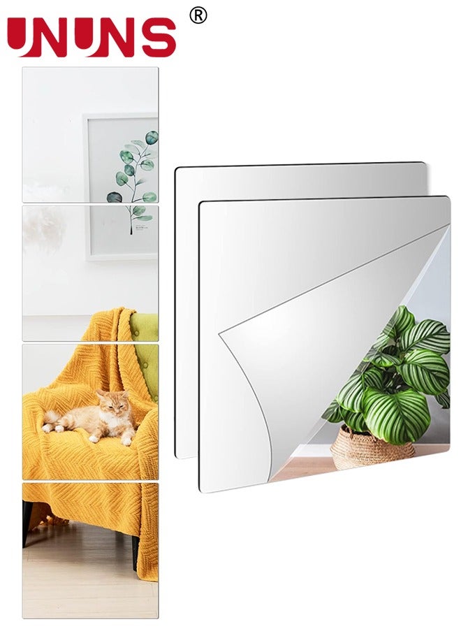 UNUNS 3D Mirror Wall Sticker Tiles,Non-Breakable Acrylic Full Length Wall Mirror Tiles,40cm x40cm 3Pcs Flexible Plastic Mirror,Full Body Mirror Tiles For Bedroom,Home Gym,Home Wall Decor - Image 1