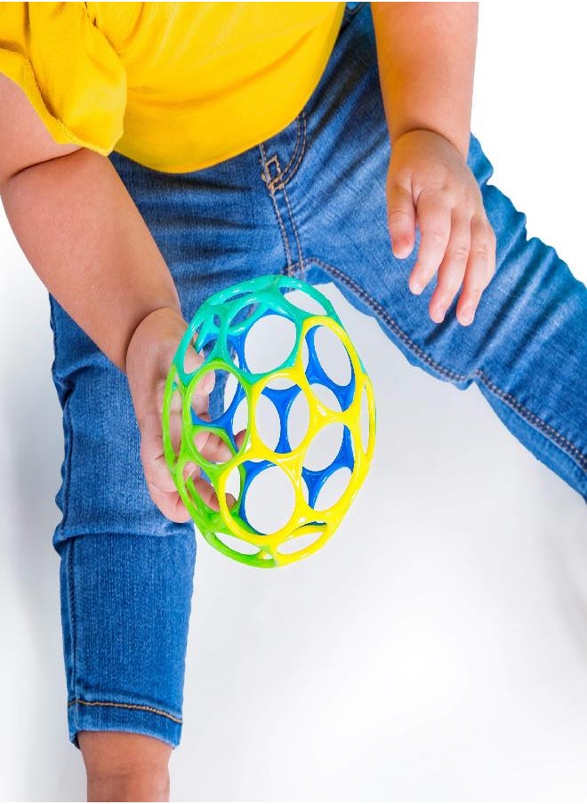 Bright Starts - Bright Starts Oball Classic Easy-Grasp Toy - Blue/Green, Ages Newborn + - Image 1