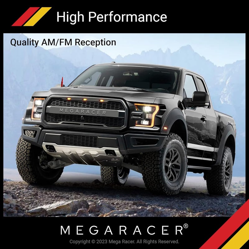 Mega Racer 5.5" Red Antenna for Trucks, Cars and SUVs, 6061 Solid Aluminum Body & Copper Coil Internal, Universal Automotive Antenna Replacement, Car Wash Safe, Anti-Theft Design, Pack of 1 Long term storage compatible - Image 3
