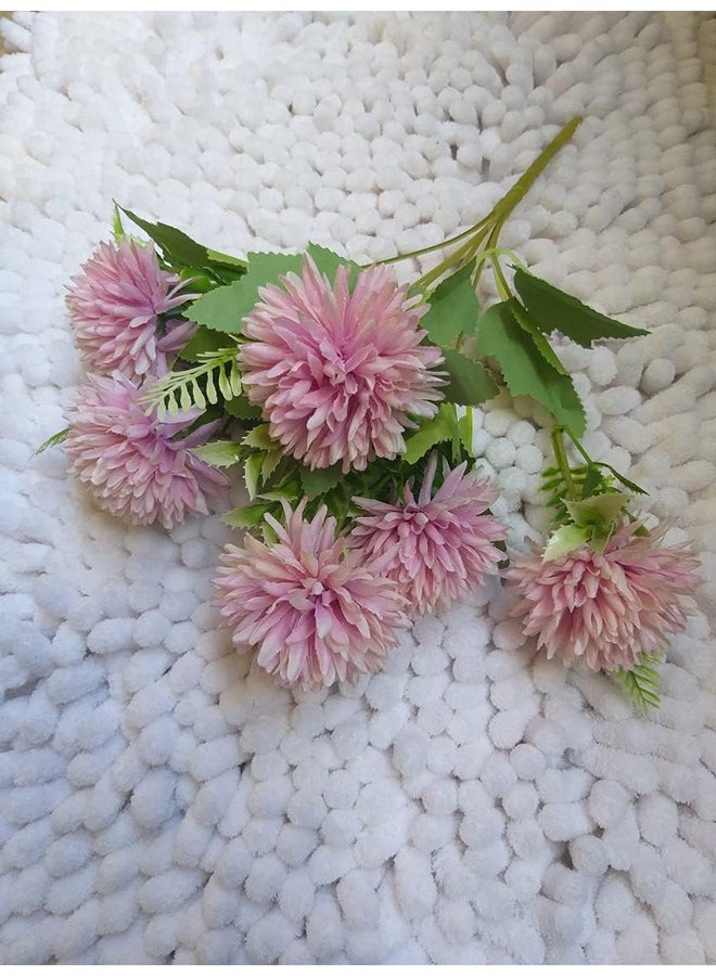 Artificial Flower Bouquet For Home Decor - 6 Flowers - Pink