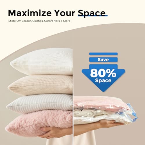 ETENWOLF 20 Pack Vacuum Storage Bags, Vacuum Seal Bags for Clothes and Travel, Space Saver Bags in Multiple Carry-On Sizes, Perfect for Luggage and Suitcases - Image 3