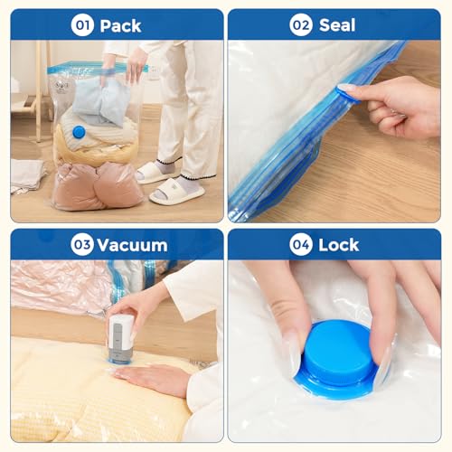 ETENWOLF 20 Pack Vacuum Storage Bags, Vacuum Seal Bags for Clothes and Travel, Space Saver Bags in Multiple Carry-On Sizes, Perfect for Luggage and Suitcases - Image 5