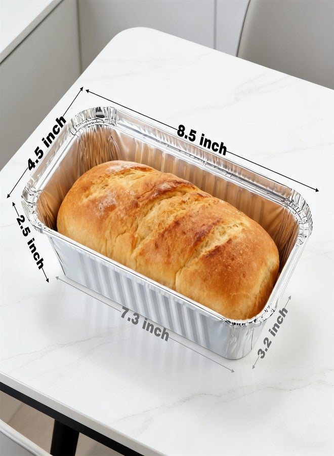 Findful 2 LB Disposable Aluminum Foil Loaf Pans, 50 Pack - 8.5"x4.5"x2.5" Heavy Duty Aluminum Foil Bread Tins for Perfect Banana Bread, Cakes & Meatloaf - Non-Stick, Even Baking, Easy Release - Image 2