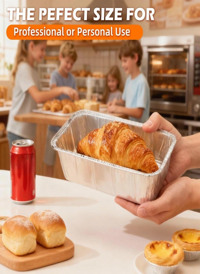 Findful 2 LB Disposable Aluminum Foil Loaf Pans, 50 Pack - 8.5"x4.5"x2.5" Heavy Duty Aluminum Foil Bread Tins for Perfect Banana Bread, Cakes & Meatloaf - Non-Stick, Even Baking, Easy Release - Image 5