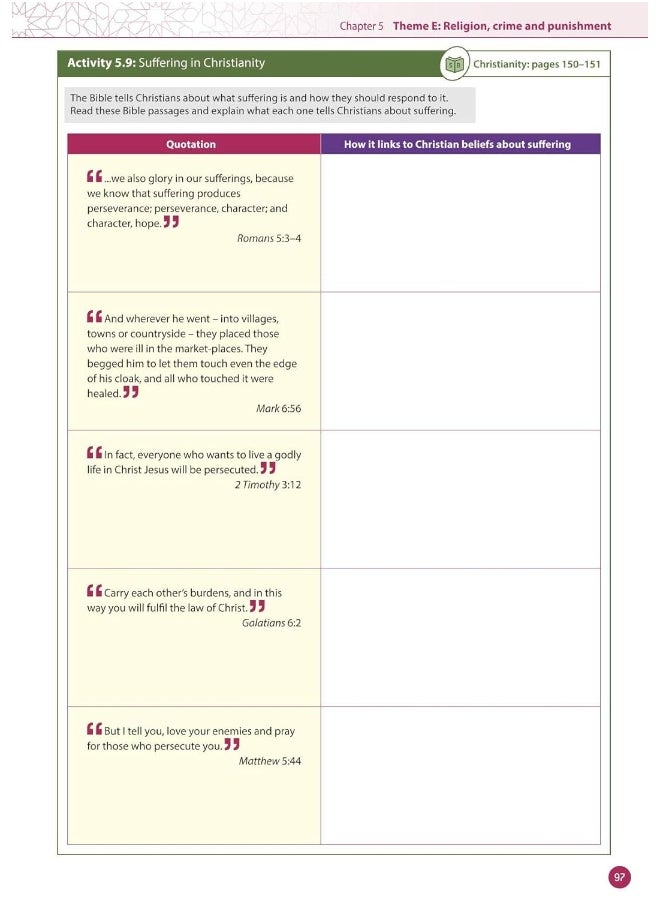 AQA GCSE Religious Studies A (9-1) Workbook: Themes through Christianity and Buddhism for Paper 2  - Image 4