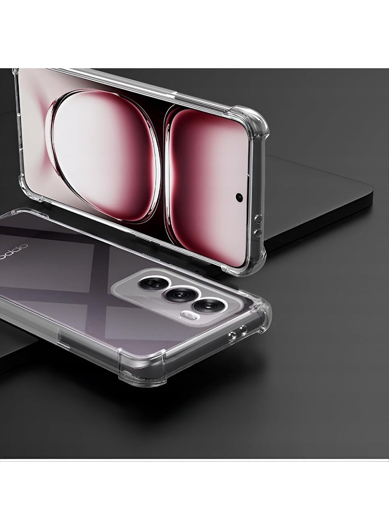Theodor Oppo Reno 12 Pro Clear Case, Shock-Absorption TPU Cell Phone Cover with Reinforced Corners, Soft Flexible & Crystal Clear Protective Bumper Case - Image 4