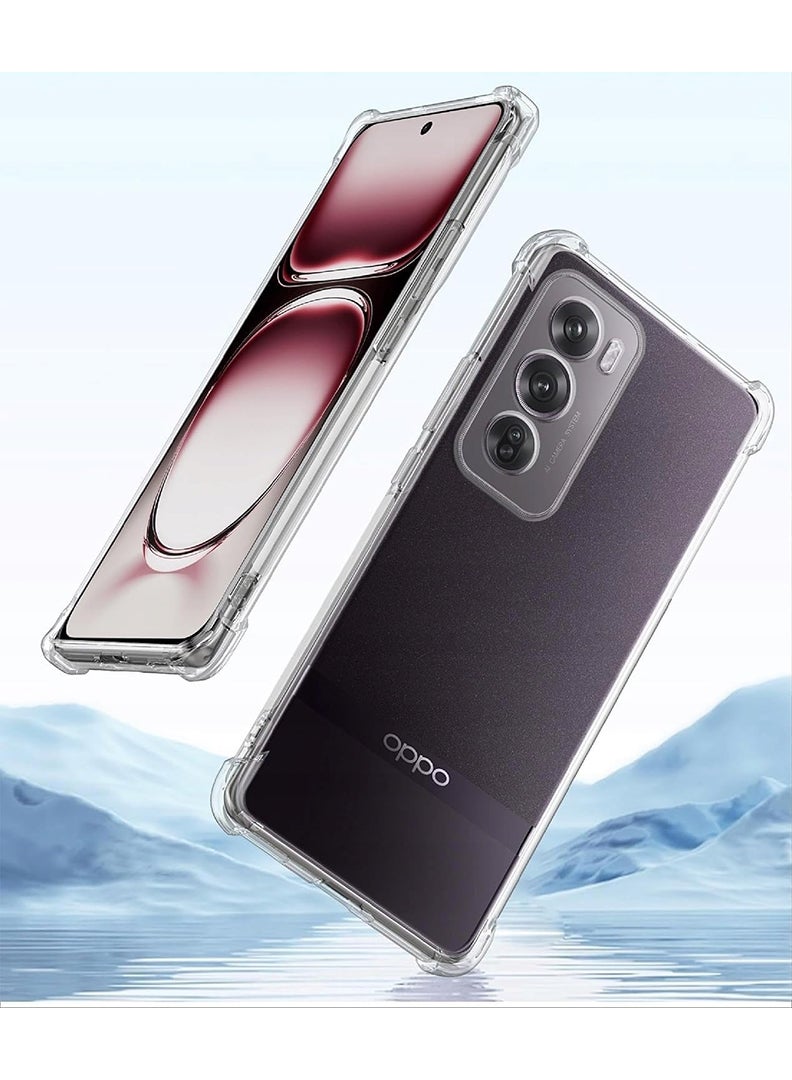 Theodor Oppo Reno 12 Pro Clear Case, Shock-Absorption TPU Cell Phone Cover with Reinforced Corners, Soft Flexible & Crystal Clear Protective Bumper Case - Image 5