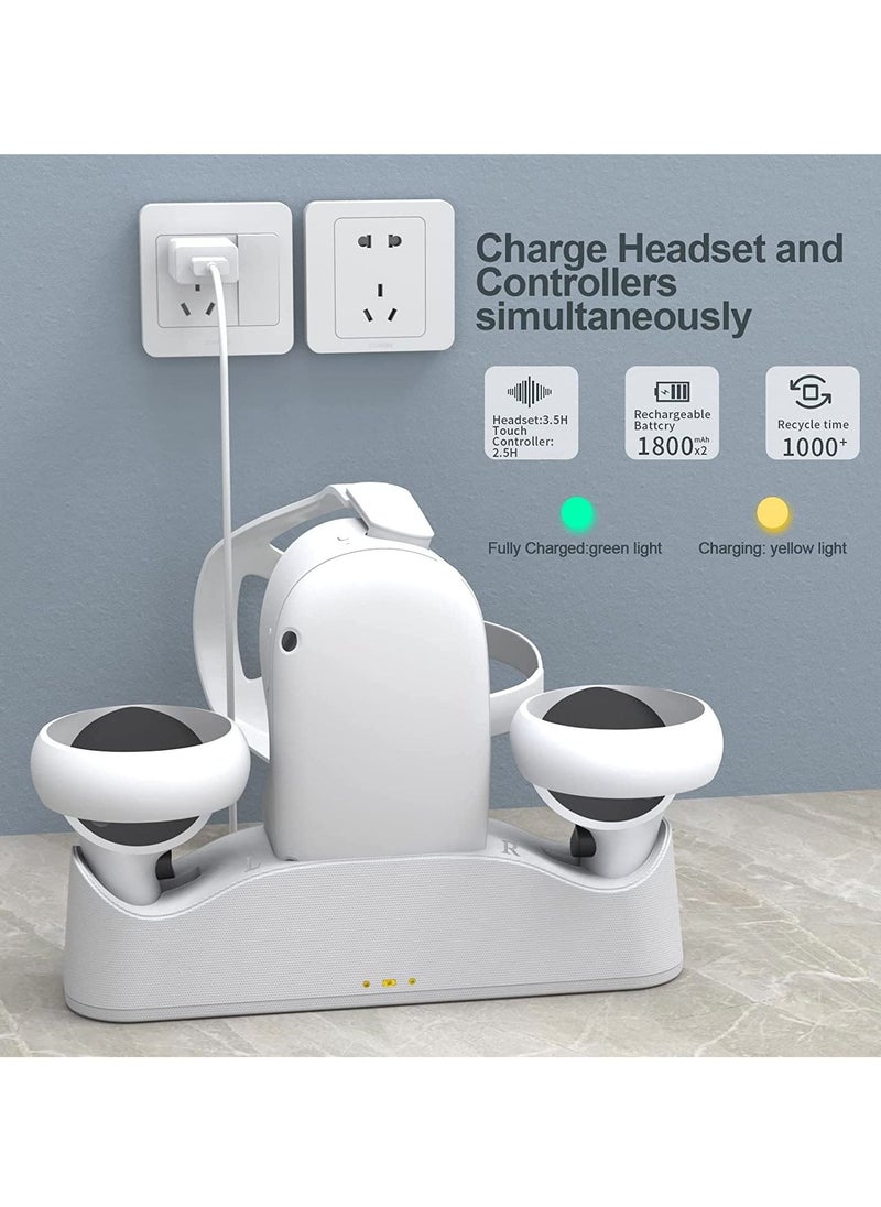 Generic - Tech Magnetic Charging Dock for Oculus Quest 2 and Touch Controllers VR Fast Charger Station Headset Stand Mount for Oculus Quest 2 - Image 1
