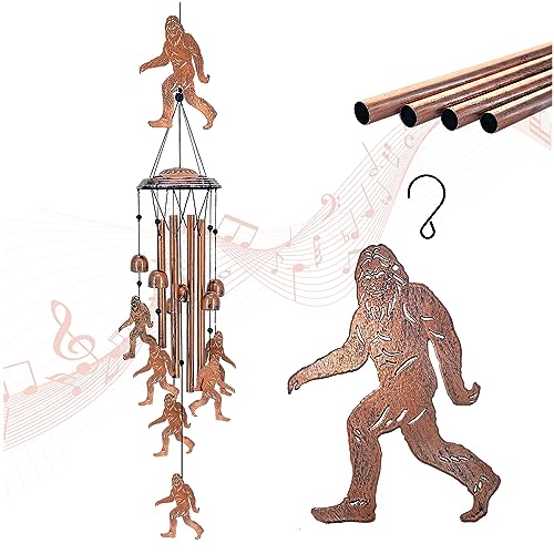 TIGGSY Bigfoot Wind Chimes Outdoor Big Foot Sasquatch Gifts for Men/Women/Dad/Grandpa Birthday Gift Memorial Gift Metal WindChimes for Outside/Indoors, Home, Lawn, Porch, Patio, Garden Decor, Yard Decoration - Image 1