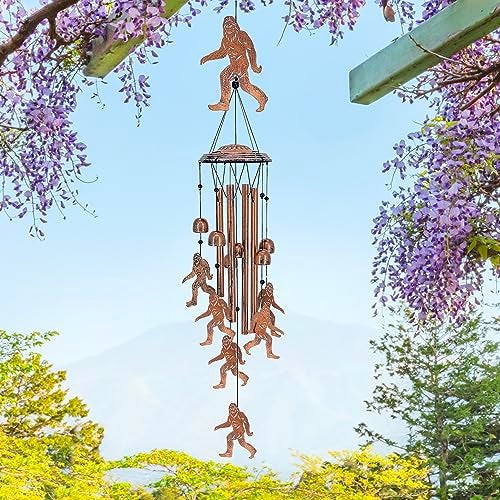 TIGGSY Bigfoot Wind Chimes Outdoor Big Foot Sasquatch Gifts for Men/Women/Dad/Grandpa Birthday Gift Memorial Gift Metal WindChimes for Outside/Indoors, Home, Lawn, Porch, Patio, Garden Decor, Yard Decoration - Image 2