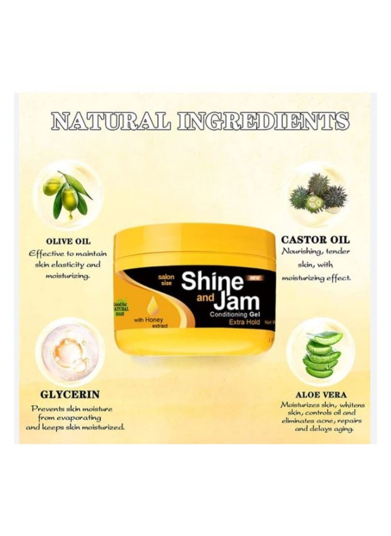 Shine 'n Jam - Pack Of 2 AMPRO SHINE N JAM CONDITIONING GEL 8OZ EXTRA HOLD 227g - Image 1