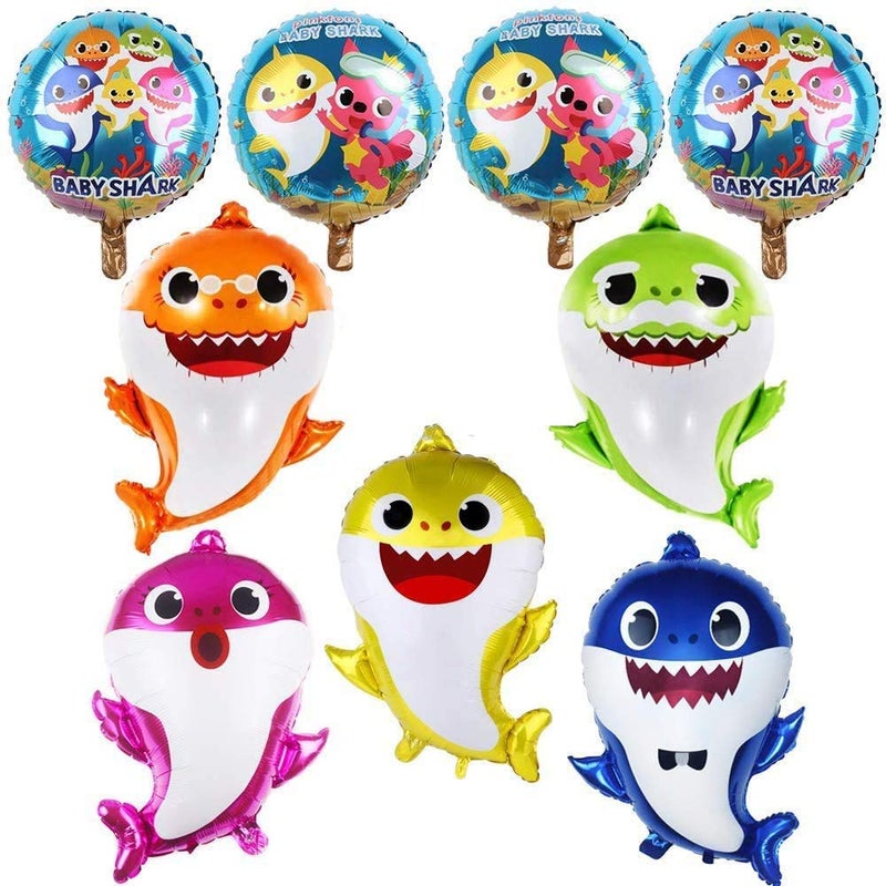 Excefore Shark Party Supplies  Baby Helium Balloons 9Pcs Little Baby Masks Family Party Favors for Sea World Themed Costumes Birthday Party Decorations - Image 2