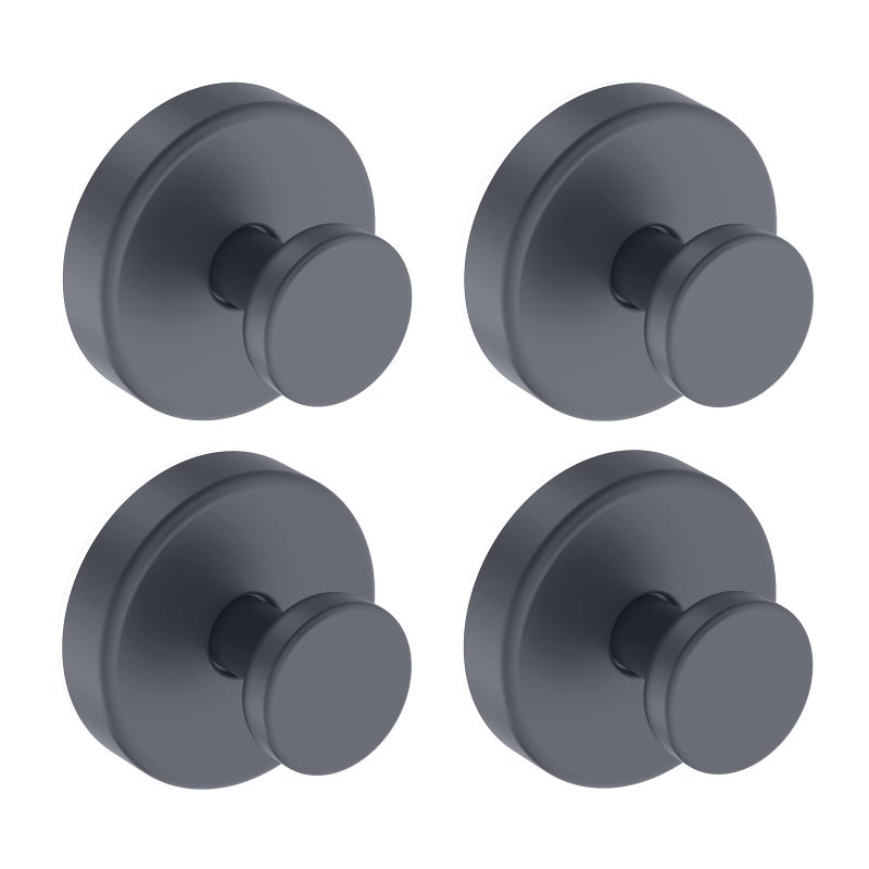 Bntuk Suction Cup Hooks for Shower Removable Towel Hooks for Bathroom Window Glass Door Wall Bath Robe Looafh Hook for Hanging 4 Pack Grey - Image 2