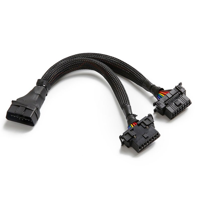 bbfly -B6 OBD2 Splitter 16 Pin OBD II Splitter Extension 1x Male and 2X Female Extension Cable Adapter (1FT/30CM) (1Pack) - Image 1